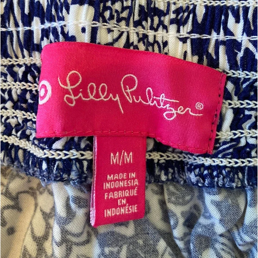 Lilly Pulitzer Patterned Strapless Jumpsuit Size Medium Women’s Blue - Picture 3 of 9